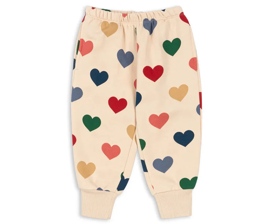 Spring KS Baby Girl Outfit Set Heart Sweatshirt Dress Kids Cotton Clothes Girls Sweatpants Pants Suits Children's Homewear 1-9Y