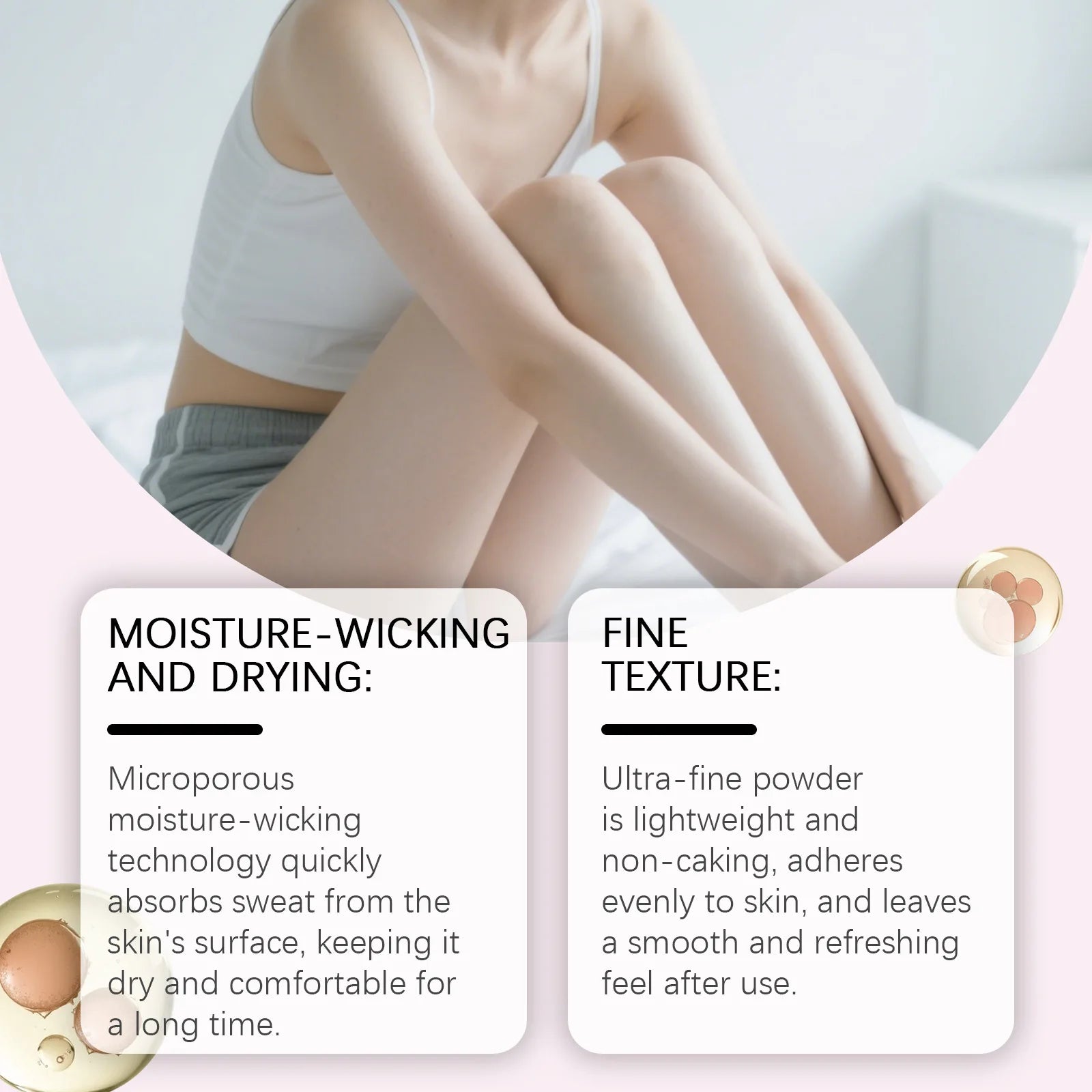 Dry Talcum Powder Remove Odor Sweating Moisture Refreshing Body Inner Thigh Absorption Natural Comfortable Sensitive Skin Care
