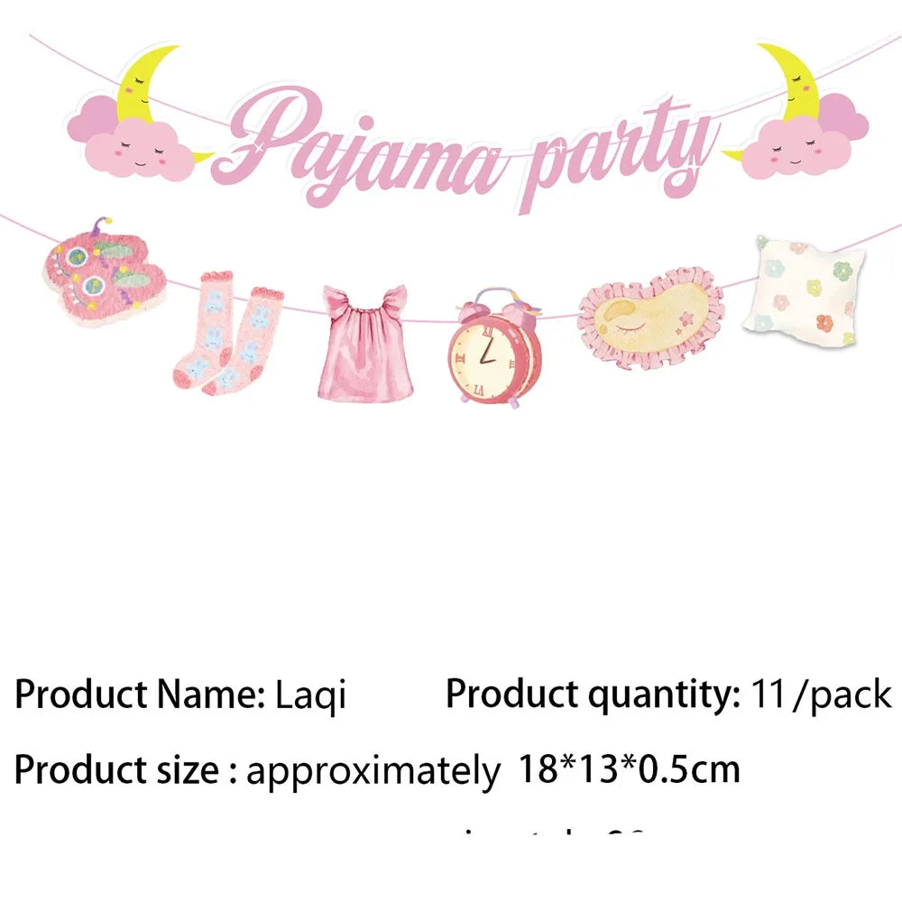 Pink Pajama Theme Candy Biscuit Snack Gift Bags with Handle Girls Night Birthday Party Baby Shower Decoration Supplies Gifts