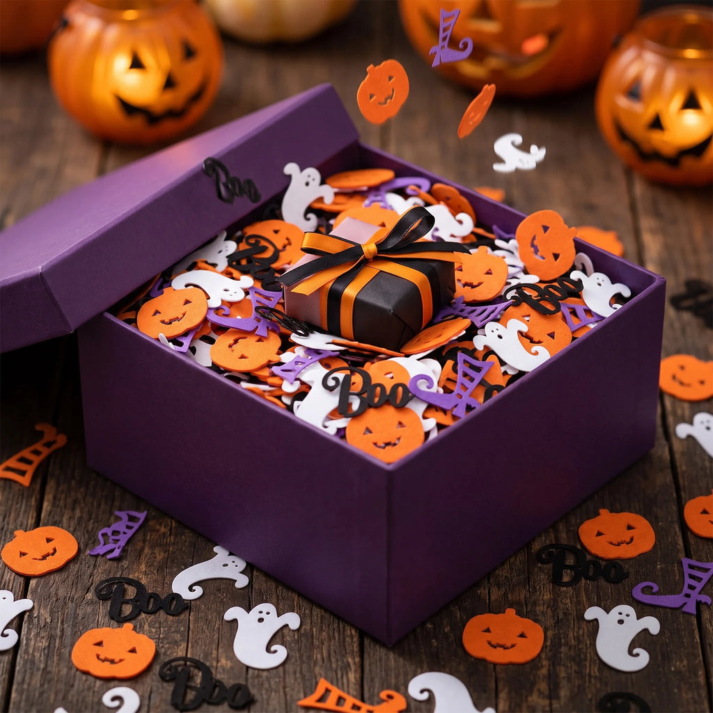Halloween Paper Table Confetti Pumpkin Ghost Witch Boo Shapes Spooky Table Scatter Halloween Party DIY Craft Home Decor Supplies