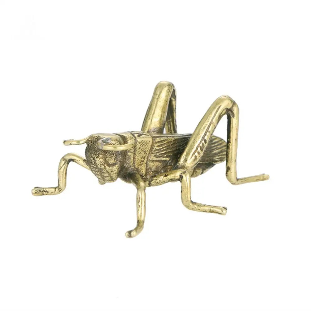 Soild Brass Cricket Figurines Miniatures Desktop Ornaments Tricky Spoof Insect Toy Retro Animal Small Statue Crafts Decorations
