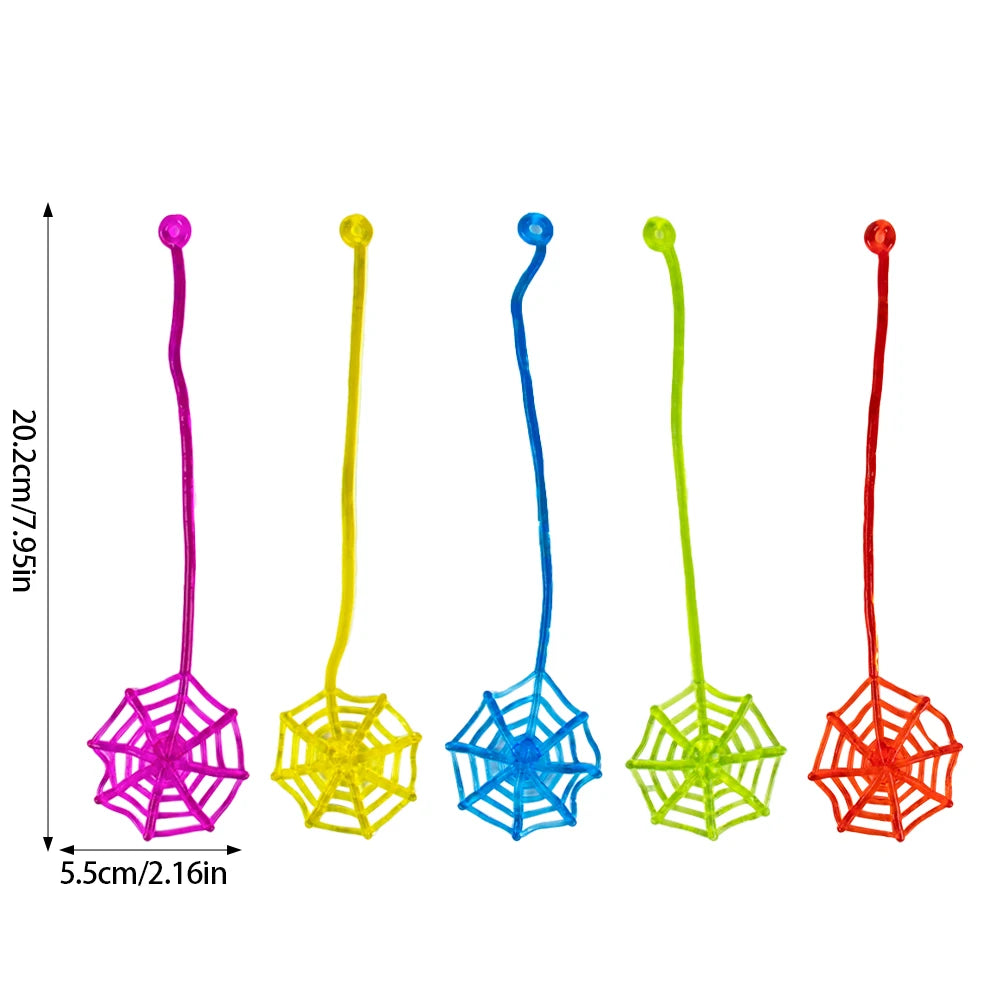 10pcs Halloween Sticky Hands Toys for Kids Spider Web pumpkin bat ghost hand Stretchy Sticky Toys Halloween Trick or Treat Party