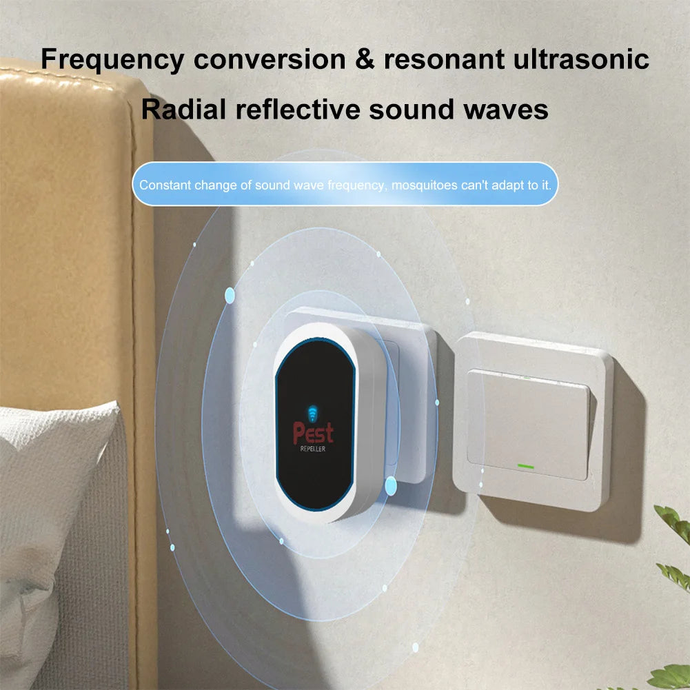 EU plug Ultrasonic Pest Repeller Electronic Pest Repeller No Noise Rat Mosquito Repellent Pest Control Device for Bat Mosquito