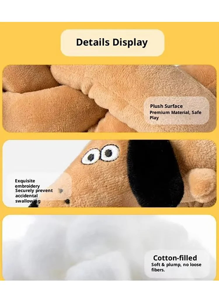 Sausage Dog Plush Toy Long Body Squeaky Dachshund Stuffed Doll Soft Puppy Play Toy For Kids Pet Home Sofa Bedroom Decor Gift