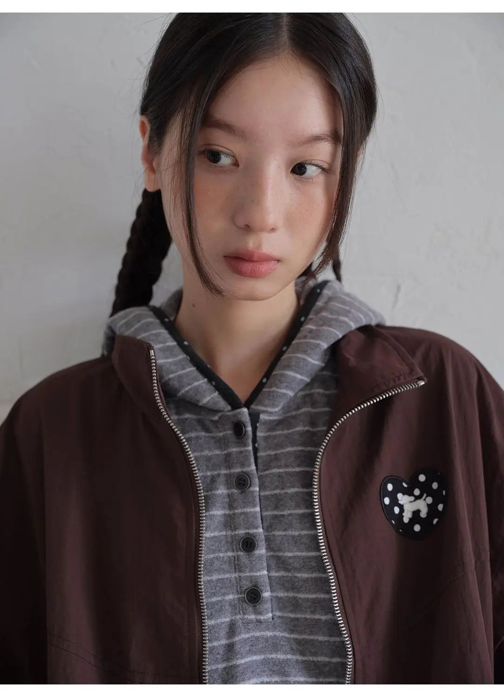 Onalippa Girl Style Hooded Sweatshirt Spring Autumn New College Women Clothing Gray White Striped Long Sleeved T-shirt Base