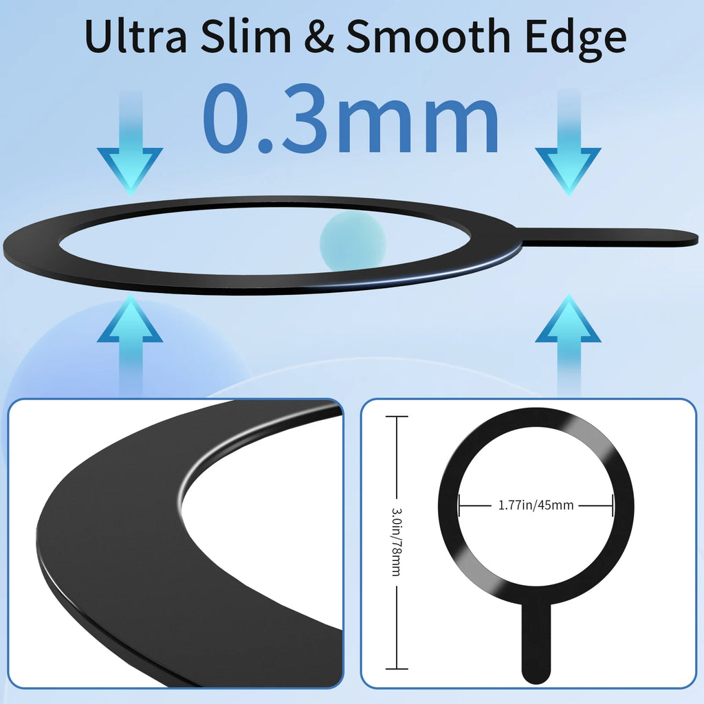 4pcs/3pcs/1pc/lot Metal Ring Plate For Magsafe Sheet Sticker iron Ring For iPhone 14 15 Magnetic Phone Holder Wireless Charger