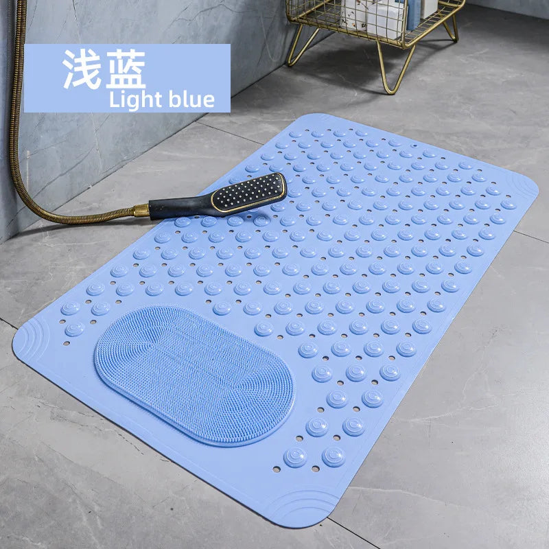 New Non-slip Bath Mat with Suction Cup and Drain Hole, Soft Machine-washable Shower Mat Non-slip Bath Mat