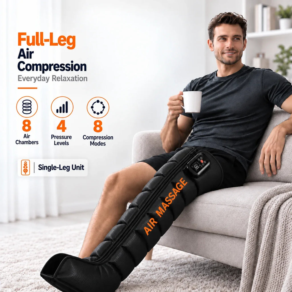 Single Leg Air Compression Massager 8 Air Chambers 8
