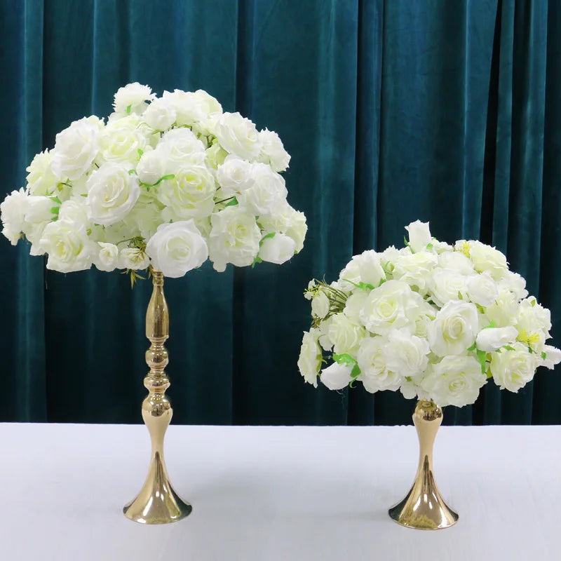 White Wedding Backdrop Decor Rose Floor Flower Runner Event Table Centerpieces Ball Pink Floral Strip Arrangement Party Props