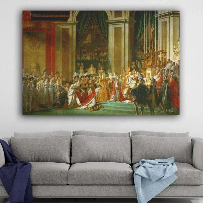 Vintage Classic Napoleon Bonaparte Coronation Wall Art, Canvas Print Poster, Suitable for, Home, Living Room, Office Decoration