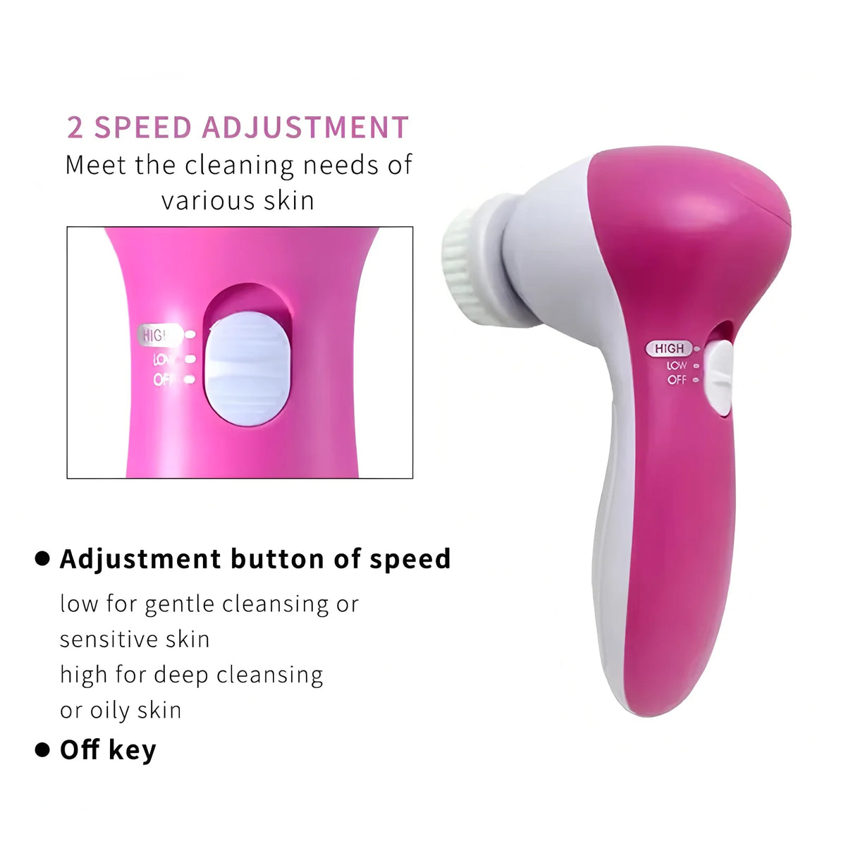 5-in-1 Electric Facial Cleaner Face Cleansing Brush Spa Skin