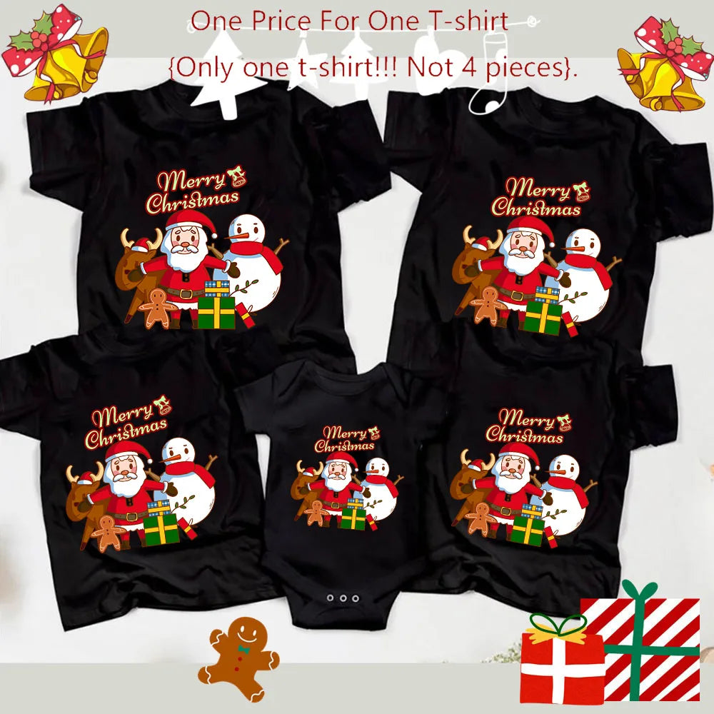 Merry Christmas Santa Claus Family T-Shirts Daddy Mommy and