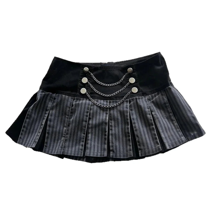 Y2K Sexy Low Waist Mini Skirt Women Leopard Print Lace Ruffle