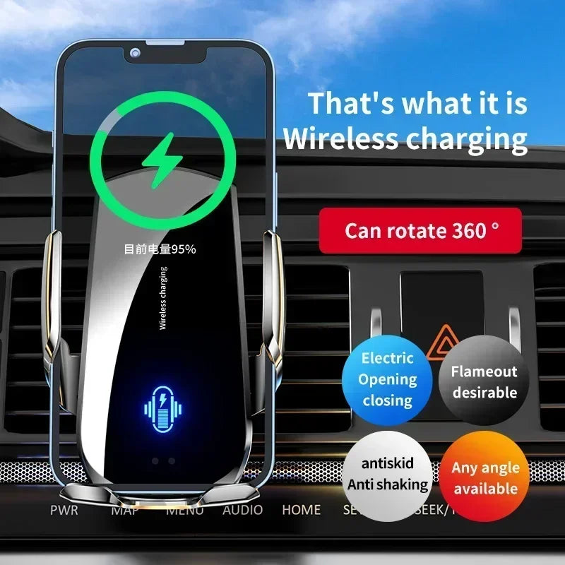 Car Air Vent Wireless Charger Car Phone Holder Infrared Induction for iPhone15 14 13 12 Samsung Xiaomi Fast Charging Station