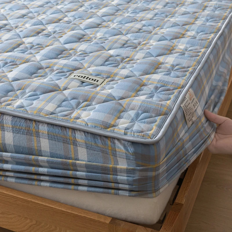 A-Class Pre-Washed Cotton Mattress Protector Cover - Ultra Soft, Antibacterial, Hypoallergenic for a Serene Sleep Experience