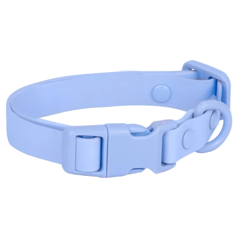 448B Waterproof Dog Collar Adjustable Length Macaron Color Pet Collar with Leash Large Dog Training Accessories
