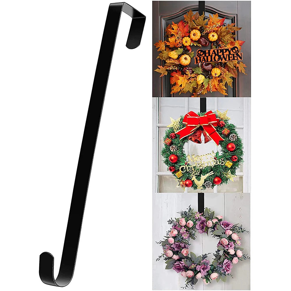 Easter Decoration Wreath Hanger for Front Door Christmas Halloween Metal Over The Door Single Hook Ornament Wreath Door Hanger