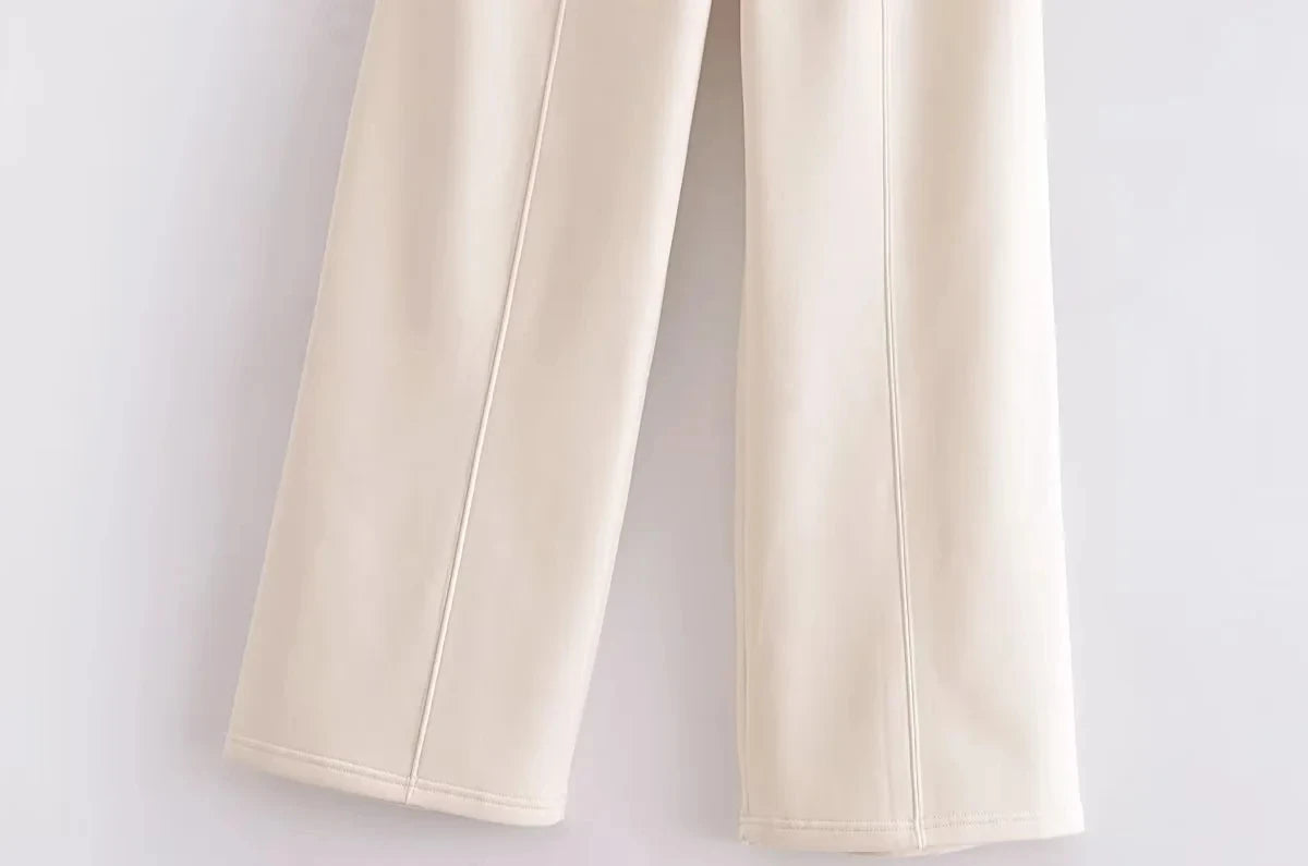 HH Women's Winter Warm Fleece Lined Zipper Jacket Sweatshirt Set Fashionable Stretch High Waist Women's Pants 2-piece Set