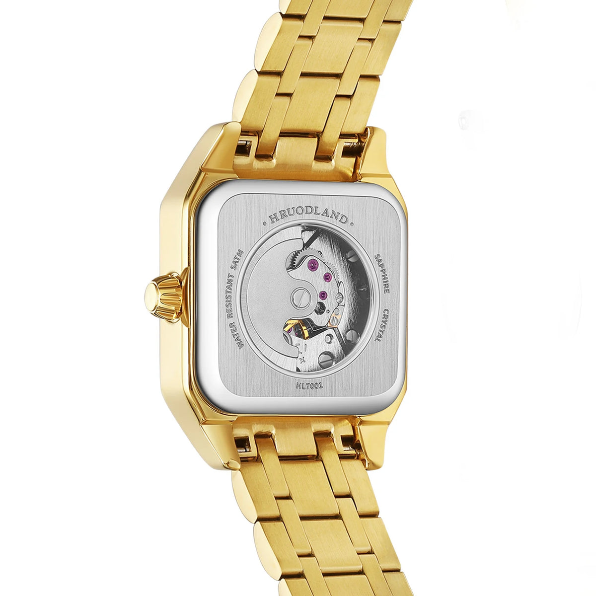 HRUODLAND Square Automatic Watch Women Luxury 26mm Mechanical Watches