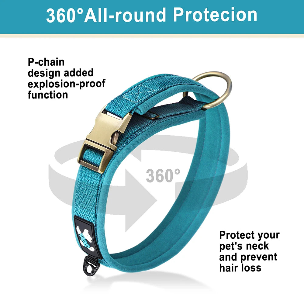 Soft Padded Dog Collar Durable Nylon Dog Collars Necklace Adjustable Pet Necklaces for Small Medium Large Dogs French Bulldog