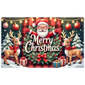 Large Polyester Merry Christmas Banner Indoor/Outdoor and Home Garden Decorations for Holiday New Year Party Backgrounds