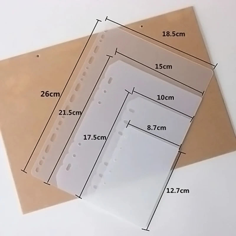 A4 B5 A5 A6 A7 2Pcs Loose-leaf Divider and