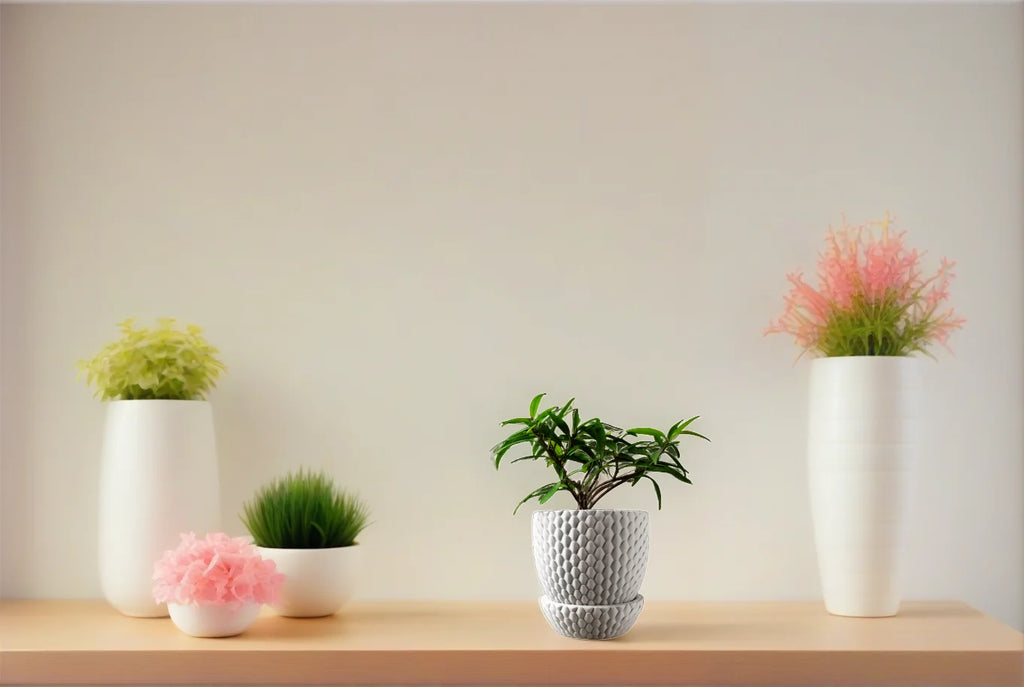 3D Printed Flower Pot Square Line Texture Rhombus Detail Modern Home Decor Biodegradable macetas