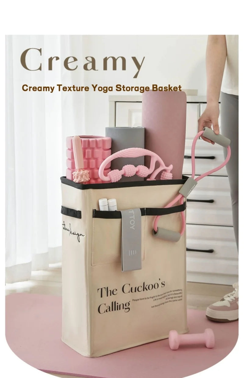 Yoga Storage Basket Sports Equipment Storage Foldable Miscellaneous Items Yoga Mat Organizer