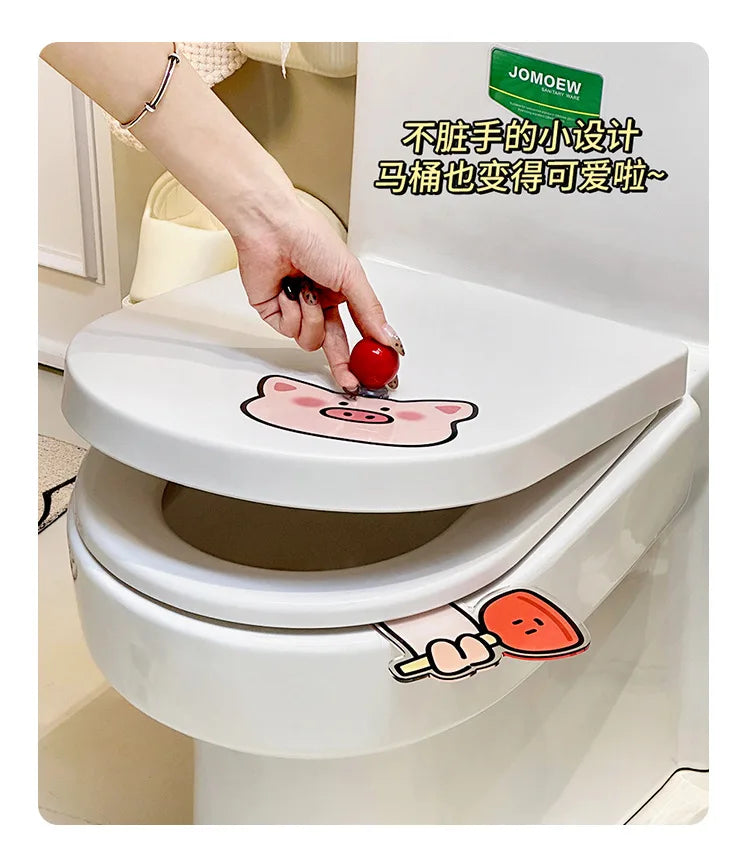 Portable Cartoon Toilet Lifter Tool No Touch Lid Handle Anti Dirty WC Accessories Bathroom Hygiene Helper No Punch Needed унитаз