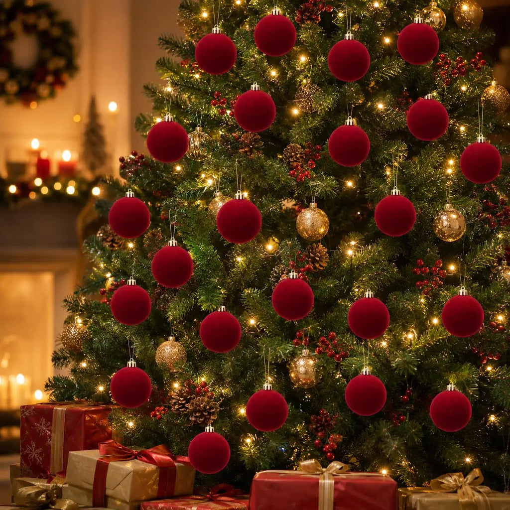 Burgundy Velvet Christmas Balls