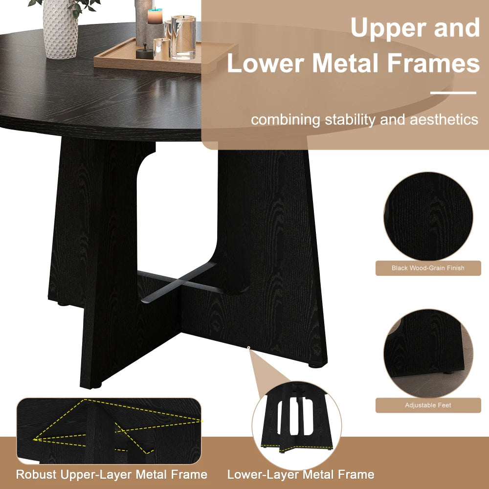 Round Dining Table Set for 4