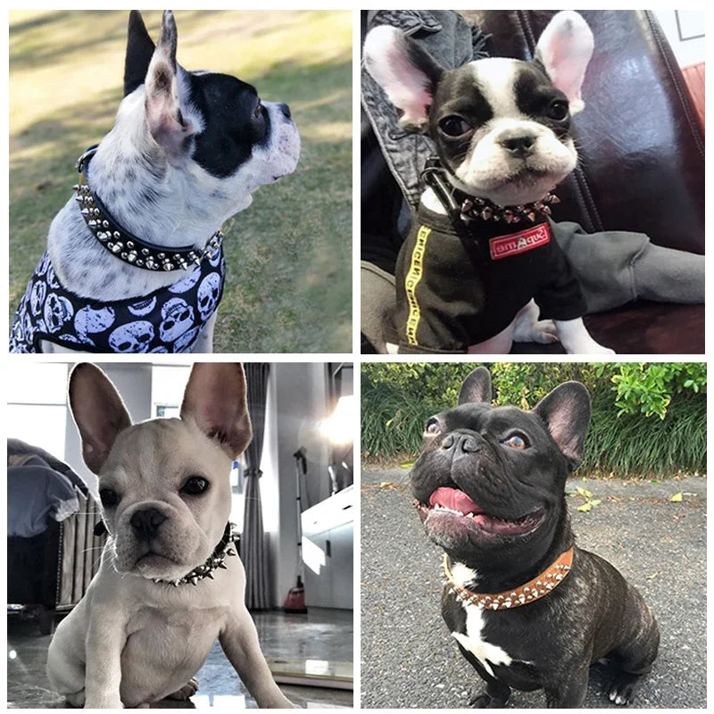 Adjustable Leather Pet Dog collar Neck Strap Supplies PU