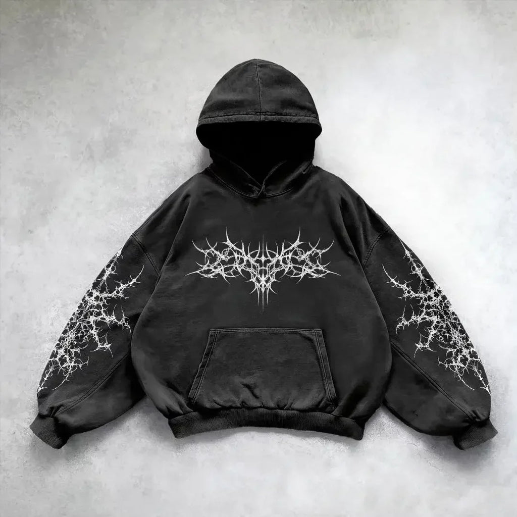 Divin Vintage Fashion Embroidery Zip Up Hoodies Y2k New Harajuku Hip Hop Coat Loose Hooded Sweatshirt Men And Women Streetwear