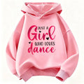 Y2k Just A Girl Who Love Dance Letter Printed HoodieChildren's Sweatshirt Hoody Girls Autumn Winter Casual Hoodies