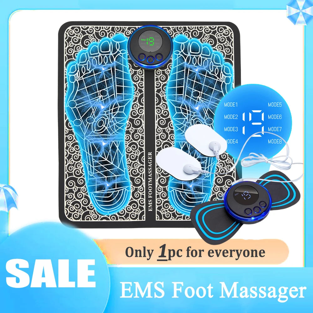 EMS Foot Massager Mat Electric TENS Feet Massager Pad