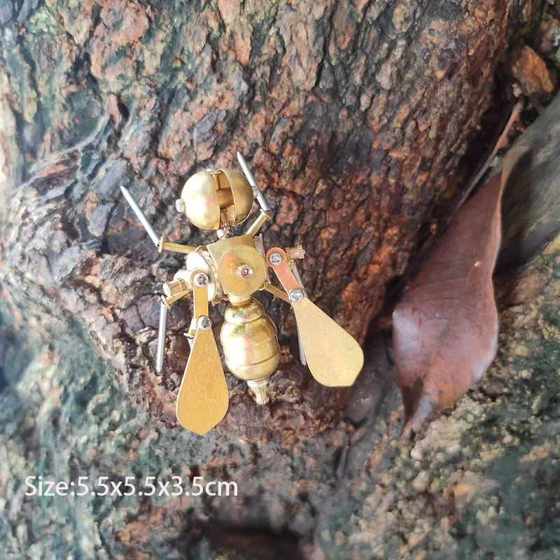 Steampunk mechanical insect big pocket insect model handmade metal creative crafts ornament personalized gift