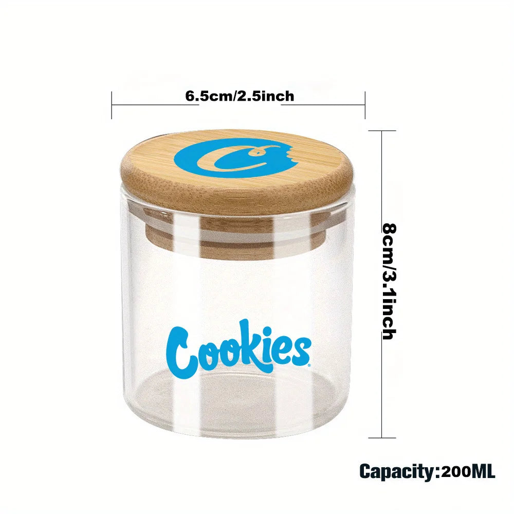 Glass Storage Jars with Airtight Bamboo Lid for Serving Tea, Coffee, Spice, Candy, Cookie