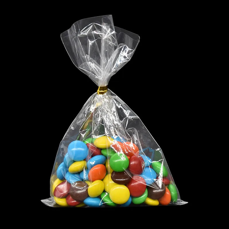 100Pcs Transparent Plastic Bags Candy Lollipop Cookie Packaging Clear Opp Cellophane Bag Christmas Gift Wedding Birthday Party