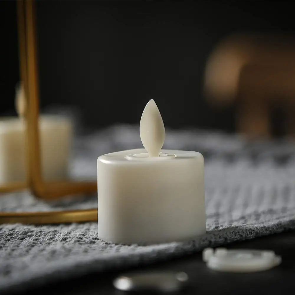 3/6/12 Pieces Warm White Moving Wick LED Tea Light Candles,Decorative Church Religious Wedding Christmas Candles