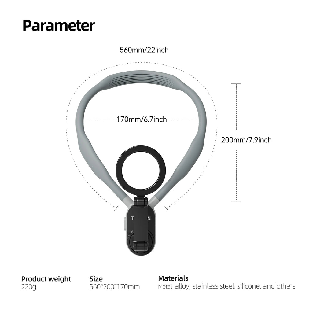 Telesin Silicone Magnetic Quick Release Neck Mount Hold for Iphone