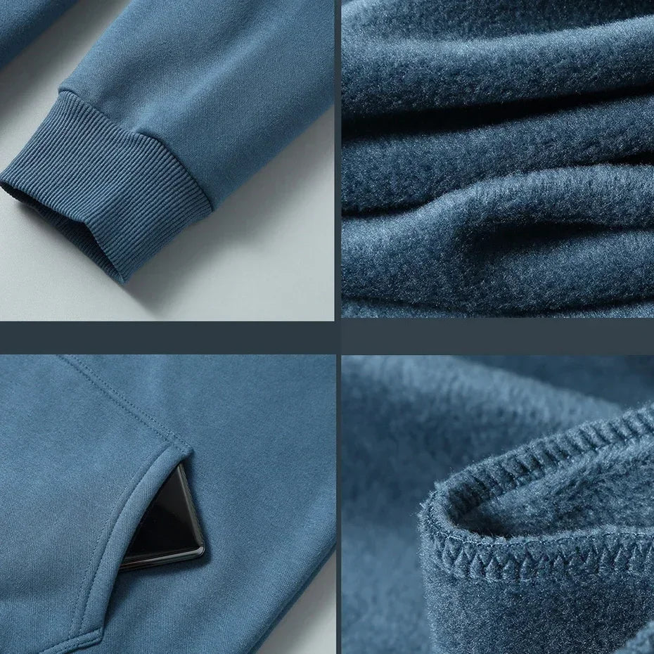 2024 Men Zip Oversized Hoodie Plus Sized Fleece Hood Long Sleeve Top Male Sweatshirt Zipper Loose Baggy Big Size Plus Large 12XL