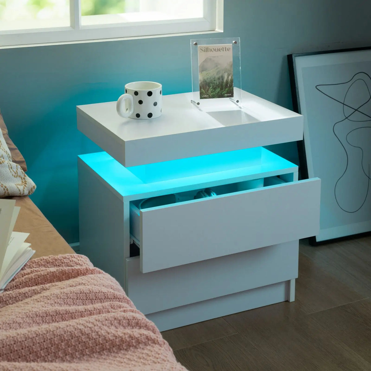 Cubehom Nightstand Set of Nightstand with 2 Drawers