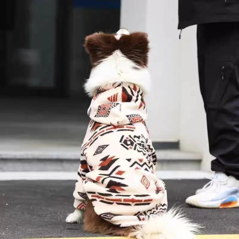 Hooded Dog Coat Winter Warm Thicken Hoodies for Medium Large Dogs, Cold Weather Pet Clothes thermal Sherpa Fleece Dog Sweatshirt