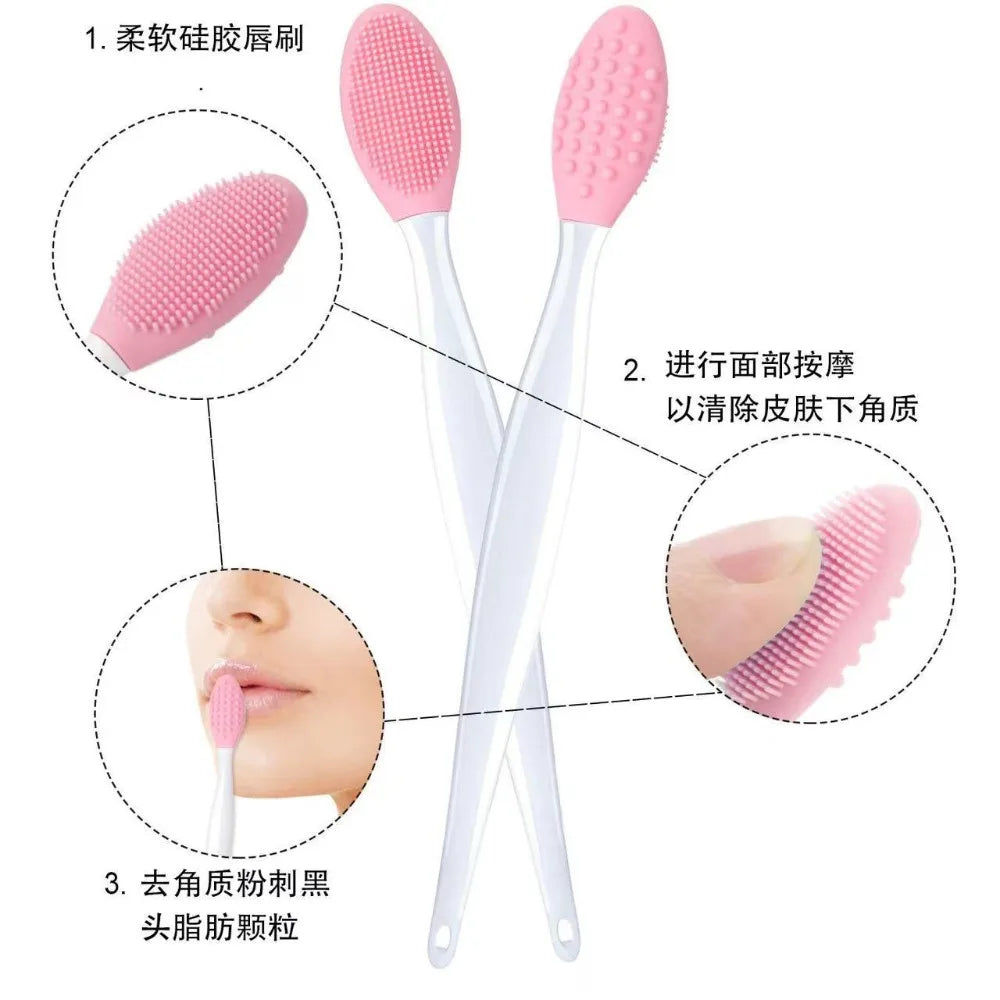 1/5PCS Beauty Skin Care Silicone Face Brush Exfoliating Facial Cleansing Scrub Nose Brush Blackhead Remove Double-Sided Brushes