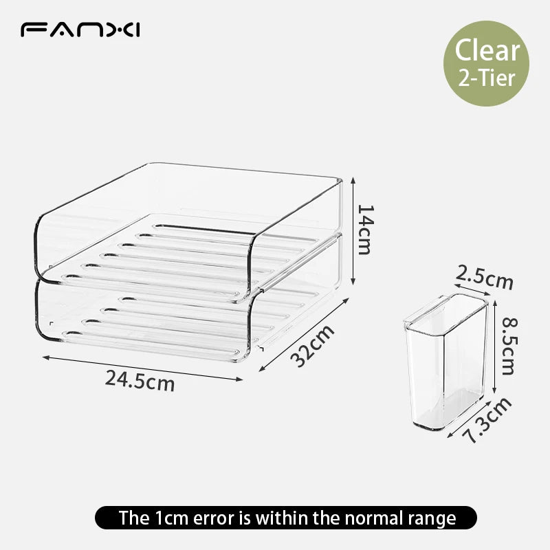 Desk Organizer with 2 Vertical File Holder, 4 Tier Stackable Paper Letter Tray File Organizer with  Pen Holder,Desk Organizer
