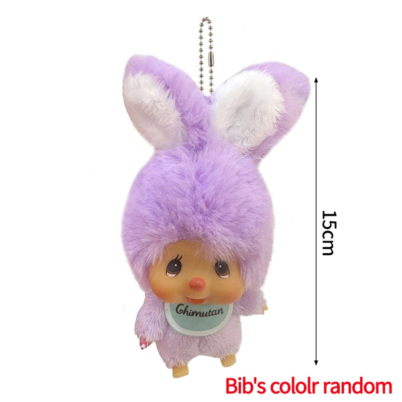 Monchhichi Keychain Kawaii Keychains for Bags Monchhichi Doll Hanging Pendants Children's Day Birthday Gift 몬치치