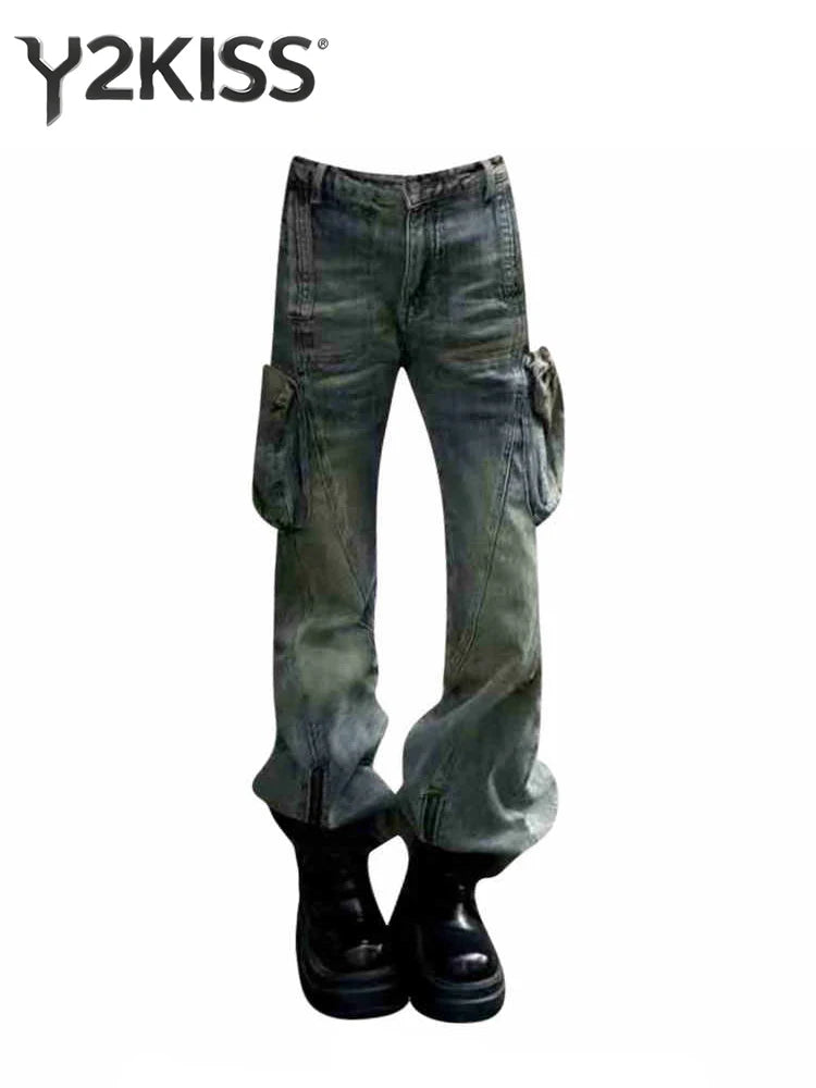 Women's Cargo Jean Goblin Core Denim Pants Abi Y2K High Street