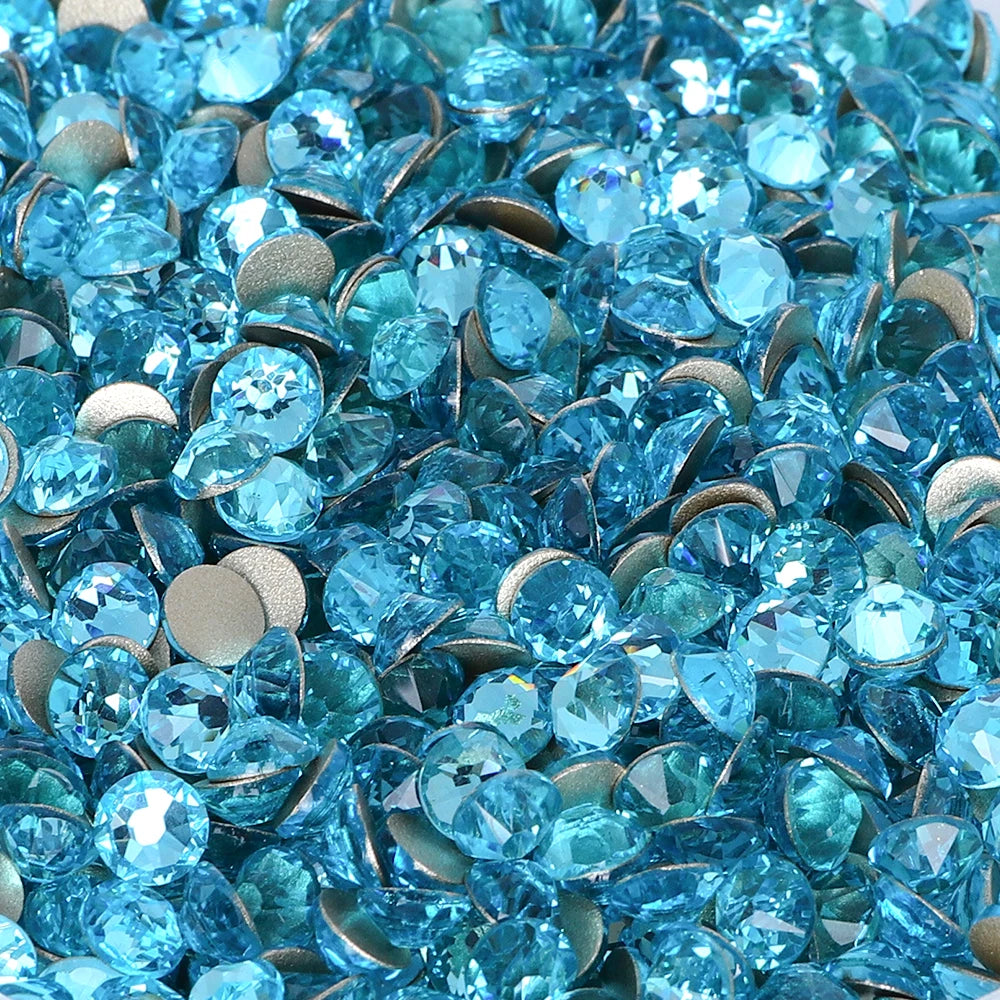 SS10-SS30 2088 Blue 8 Big 8 Small Non Hotfix Diy Strass Crystal Rhinestones Stick On Nail Art Decorations DIY Needlework Clothes