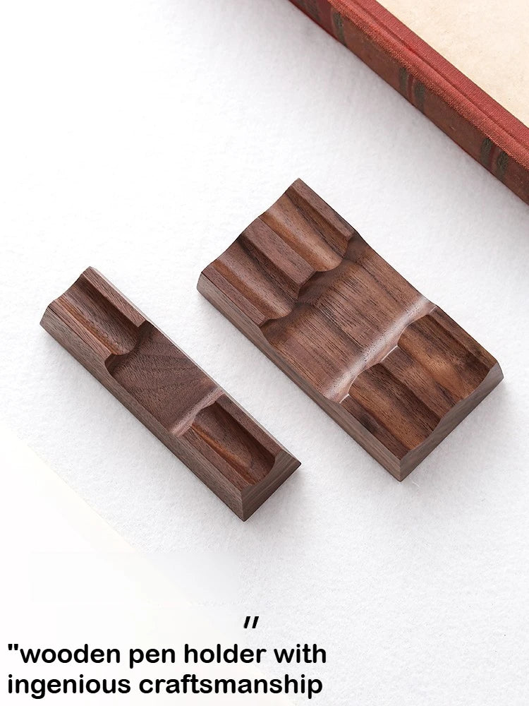 Walnut Wood Pen Holder Stand Desk Organizer Office Supply for Dip Pen Fountain Pen Rest Desk Accessories Office School Supplies