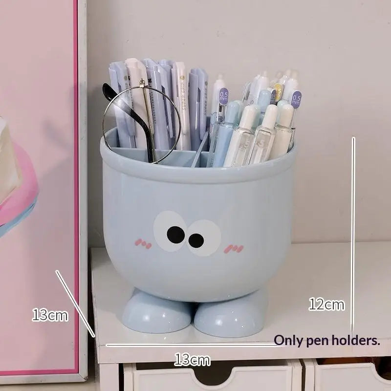 Creative Big Eyes Pencil Holder With Hook Table Stationery Storage Box Pen Holder Rack Student Children Girls Desk Organizer